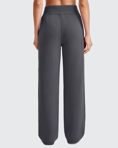Pantalones deportivos de pierna ancha con cordón y cintura elástica Smoofit