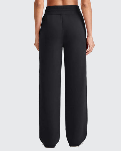 Pantalones deportivos de pierna ancha con cordón y cintura elástica Smoofit