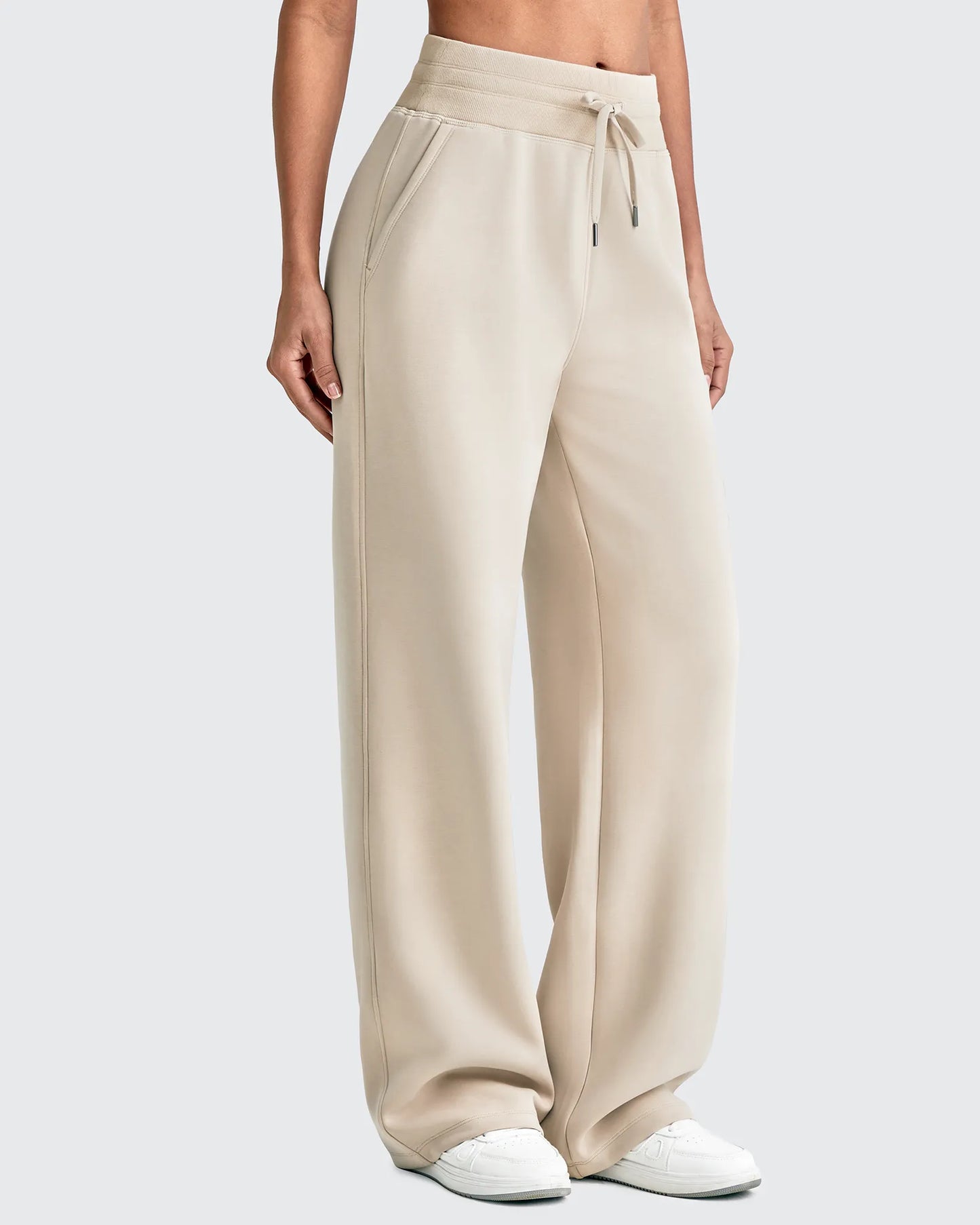 Pantalones deportivos de pierna ancha con cordón y cintura elástica Smoofit