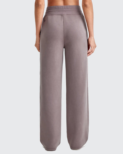 Pantalones deportivos de pierna ancha con cordón y cintura elástica Smoofit