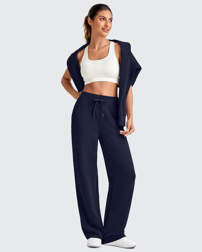 Pantalones deportivos de pierna ancha con cordón y cintura elástica Smoofit