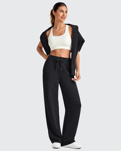 Pantalones deportivos de pierna ancha con cordón y cintura elástica Smoofit