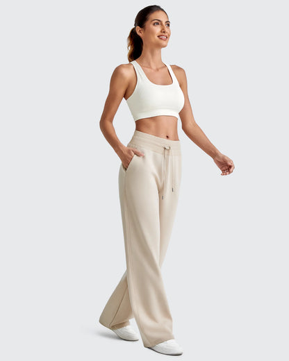 Pantalones deportivos de pierna ancha con cordón y cintura elástica Smoofit