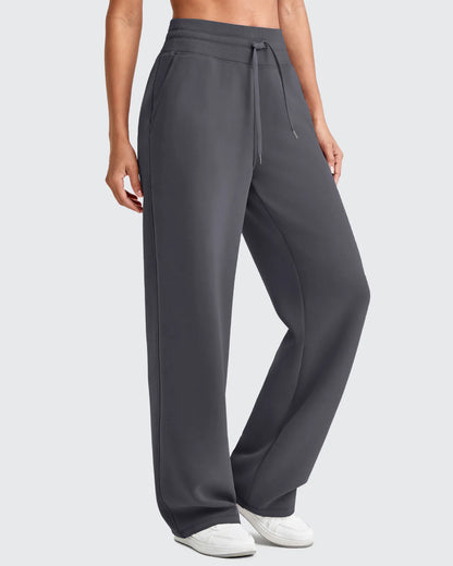 Pantalones deportivos de pierna ancha con cordón y cintura elástica Smoofit