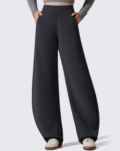 Pantalones deportivos holgados Smoofit con forro polar, pierna ancha y corte barril
