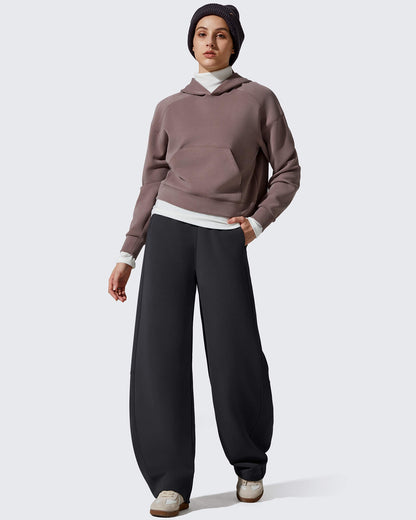 Pantalones deportivos holgados Smoofit con forro polar, pierna ancha y corte barril