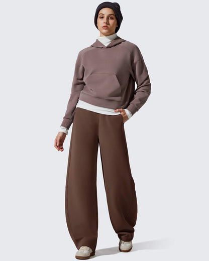 Pantalones deportivos holgados Smoofit con forro polar, pierna ancha y corte barril