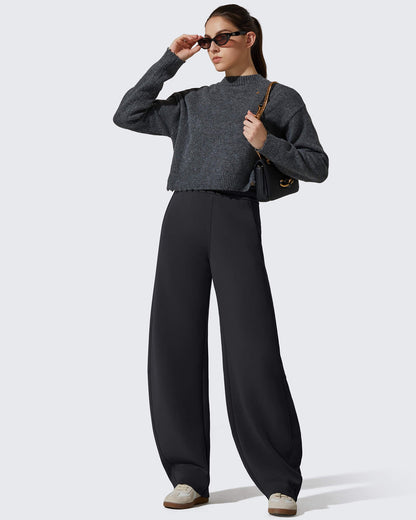 Pantalones deportivos holgados Smoofit con forro polar, pierna ancha y corte barril