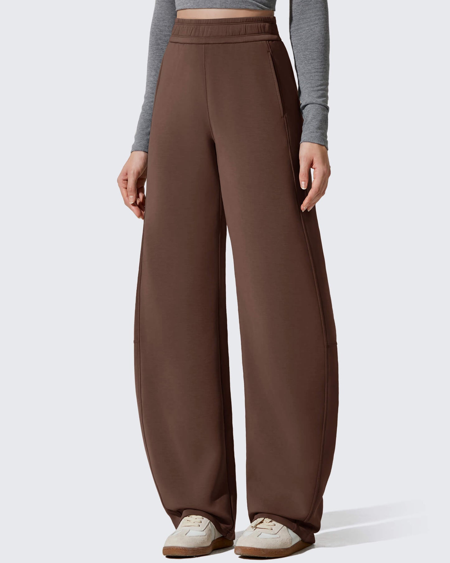 Pantalones deportivos holgados Smoofit con forro polar, pierna ancha y corte barril