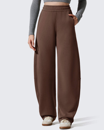 Pantalones deportivos holgados Smoofit con forro polar, pierna ancha y corte barril