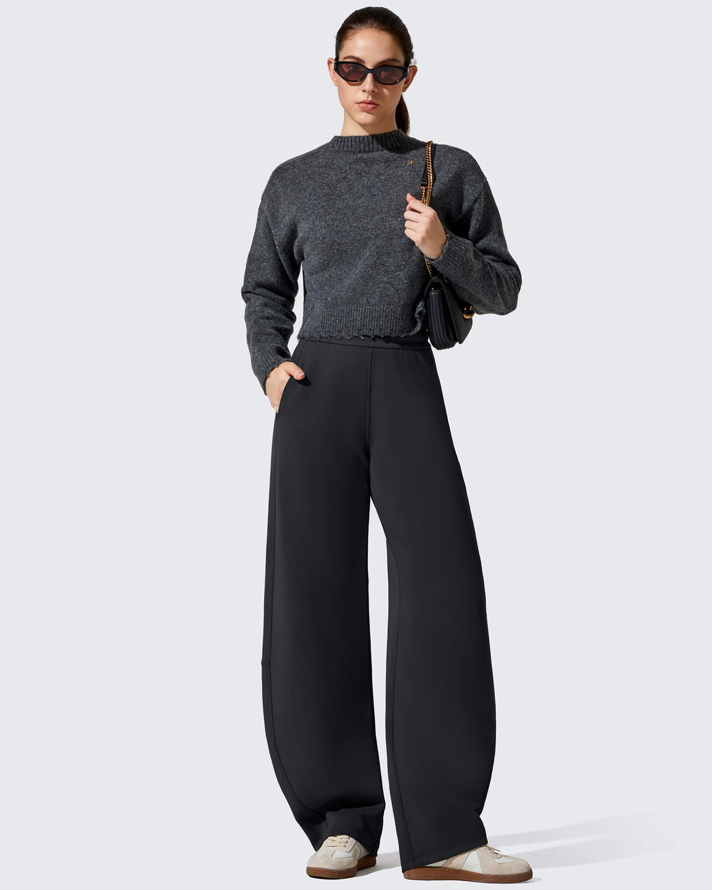 Pantalones deportivos holgados Smoofit con forro polar, pierna ancha y corte barril