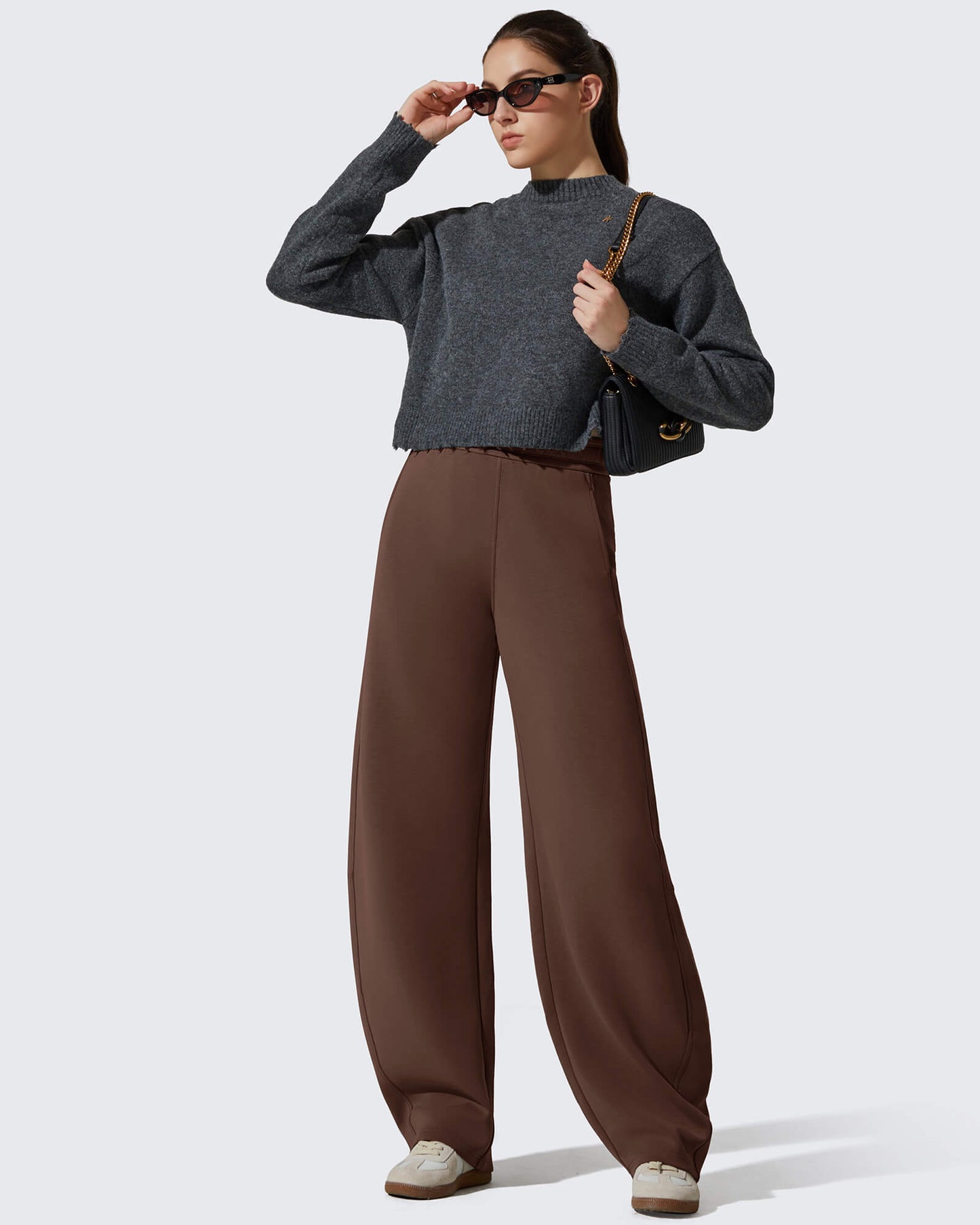 Pantalones deportivos holgados Smoofit con forro polar, pierna ancha y corte barril