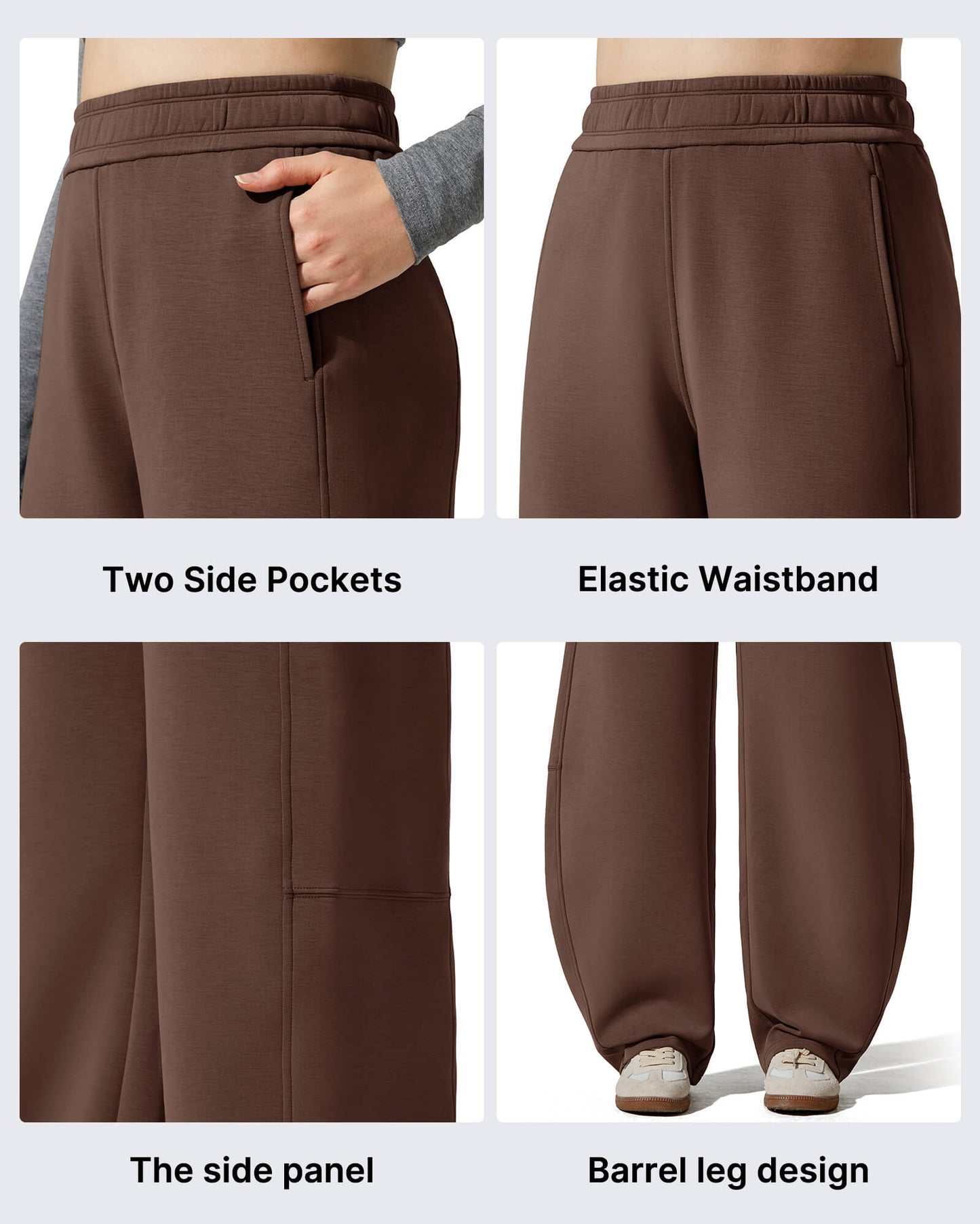 Pantalones deportivos holgados Smoofit con forro polar, pierna ancha y corte barril