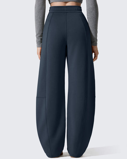 Pantalones deportivos holgados Smoofit con forro polar, pierna ancha y corte barril