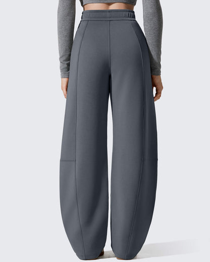Pantalones deportivos holgados Smoofit con forro polar, pierna ancha y corte barril