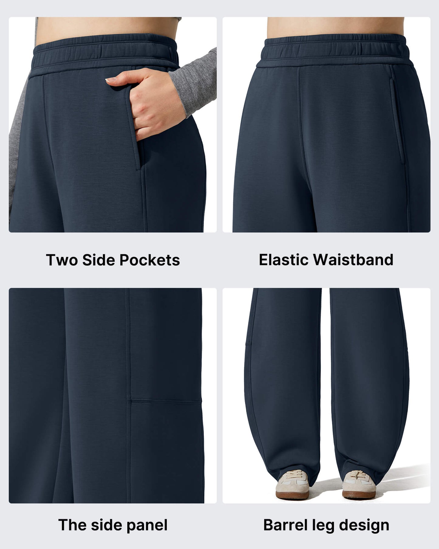 Pantalones deportivos holgados Smoofit con forro polar, pierna ancha y corte barril