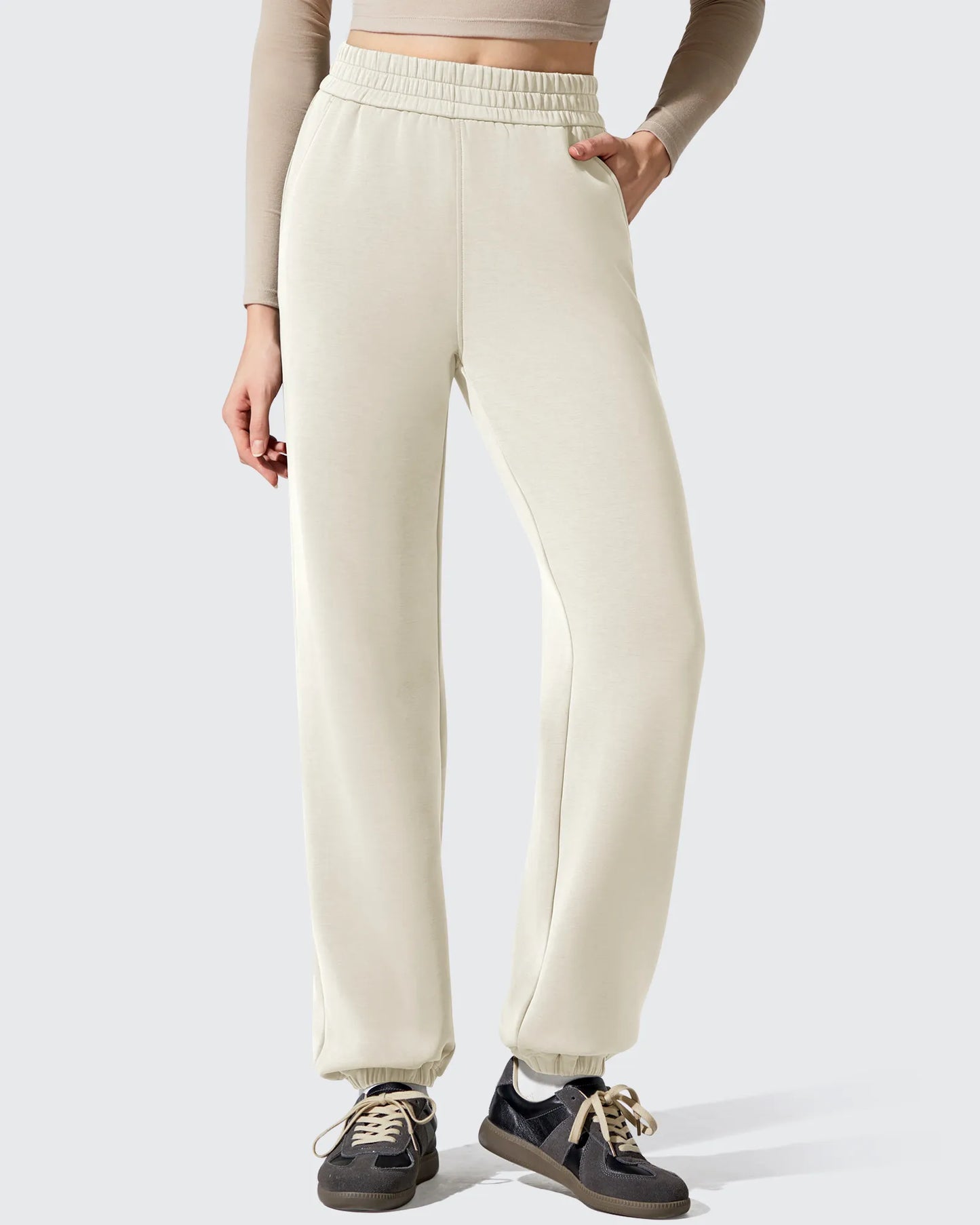 Pantalones de chándal de cintura alta forrados de felpa Smoofit