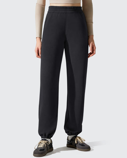 Pantalones de chándal de cintura alta forrados de felpa Smoofit
