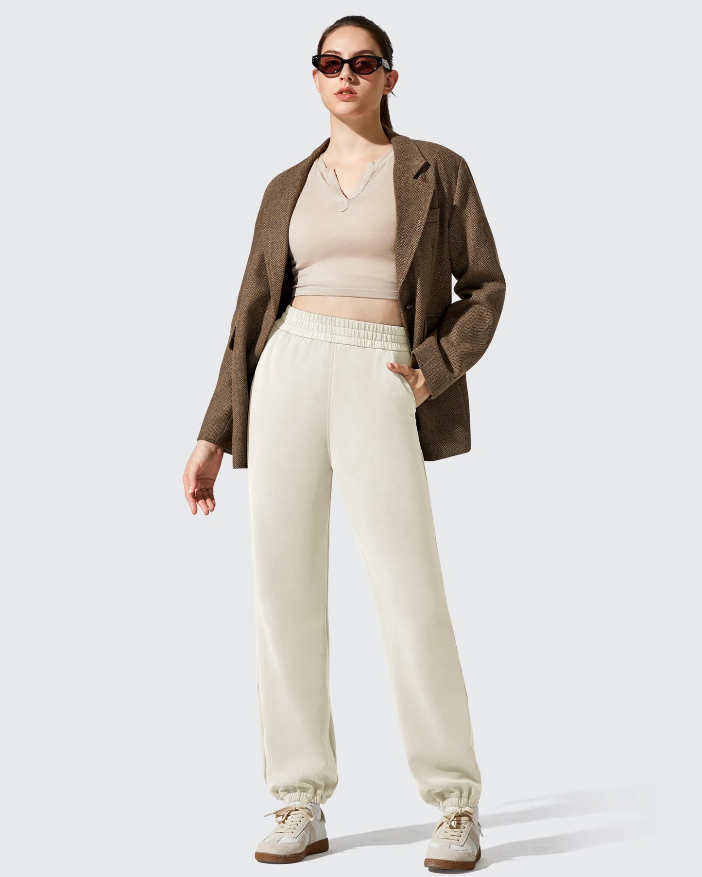Pantalones de chándal de cintura alta forrados de felpa Smoofit