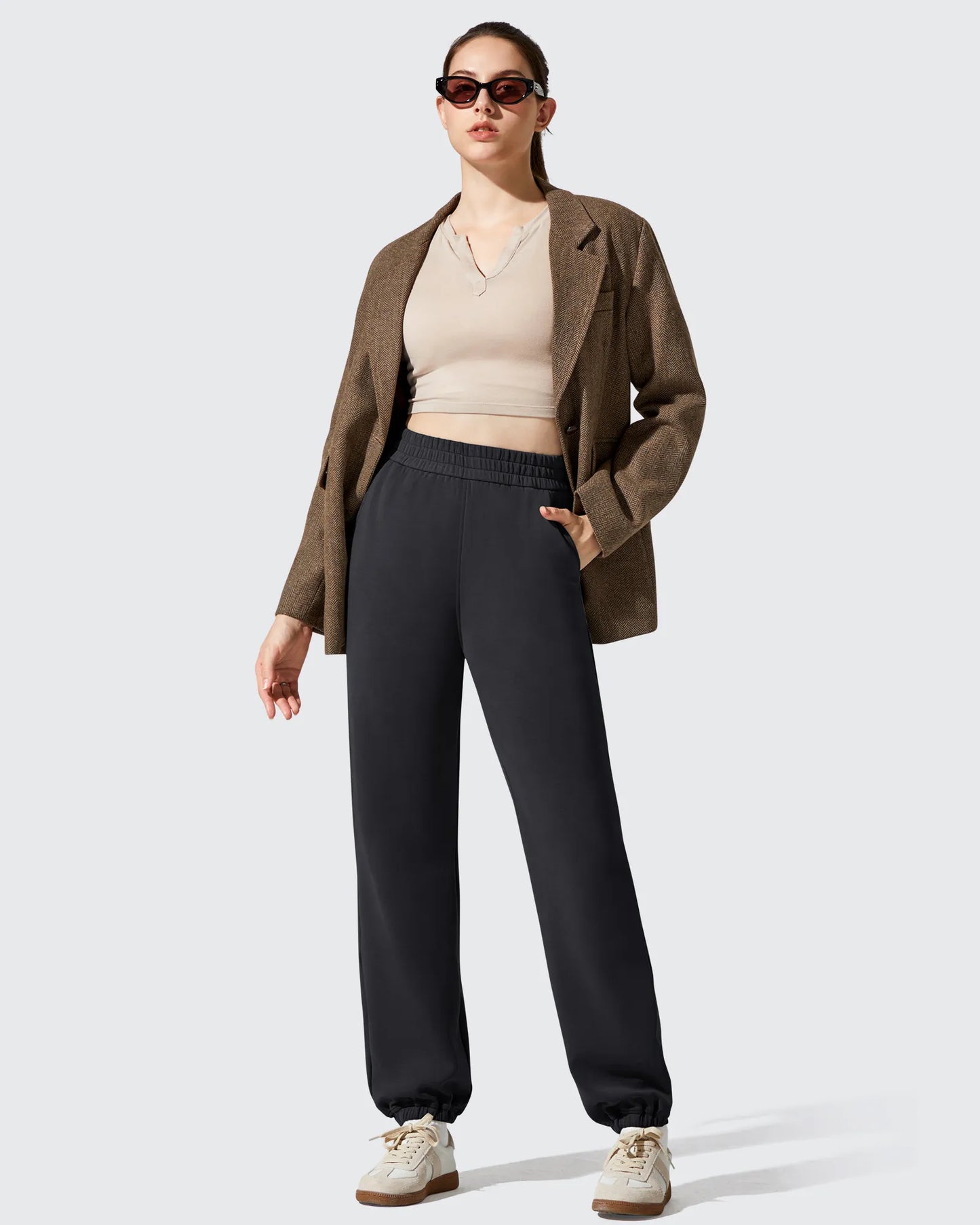 Pantalones de chándal de cintura alta forrados de felpa Smoofit