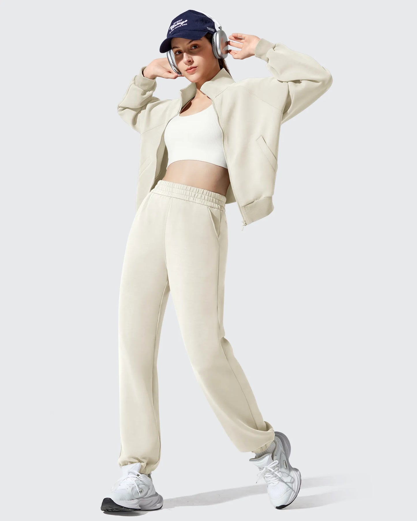 Pantalones de chándal de cintura alta forrados de felpa Smoofit