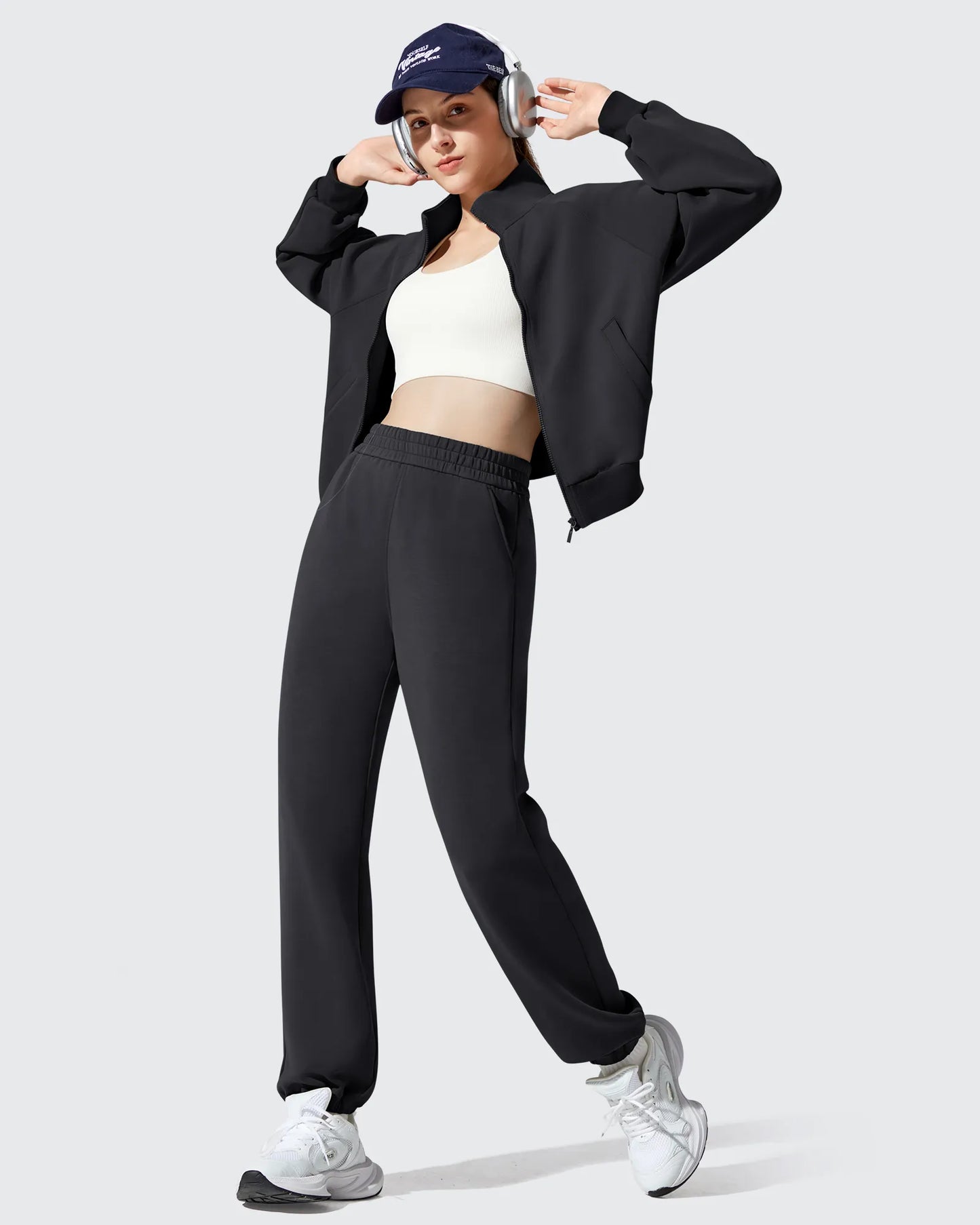 Pantalones de chándal de cintura alta forrados de felpa Smoofit