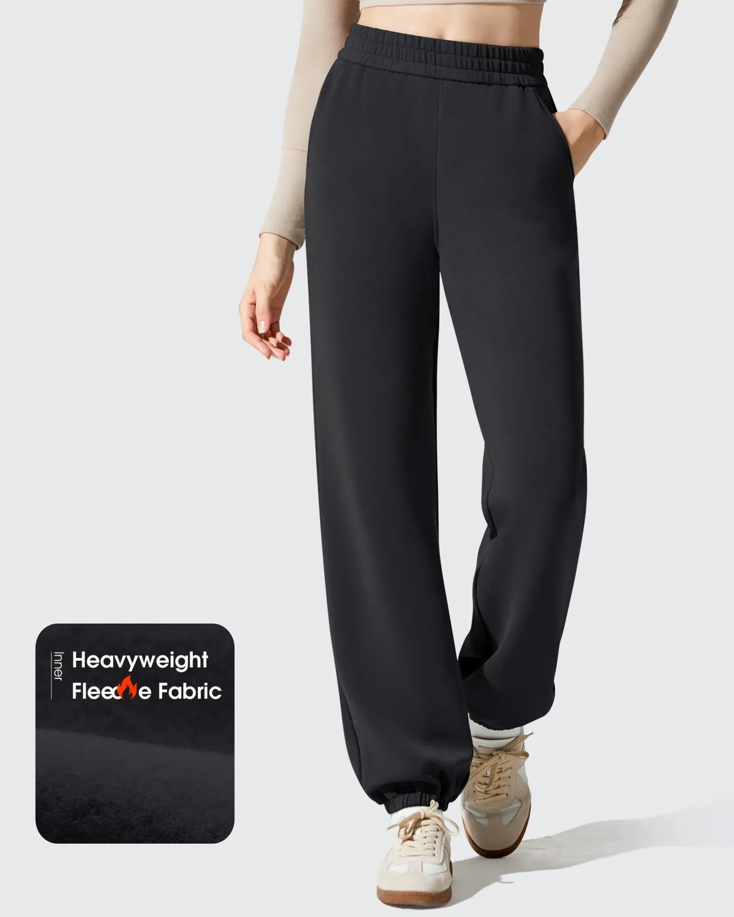Pantalones de chándal de cintura alta forrados de felpa Smoofit