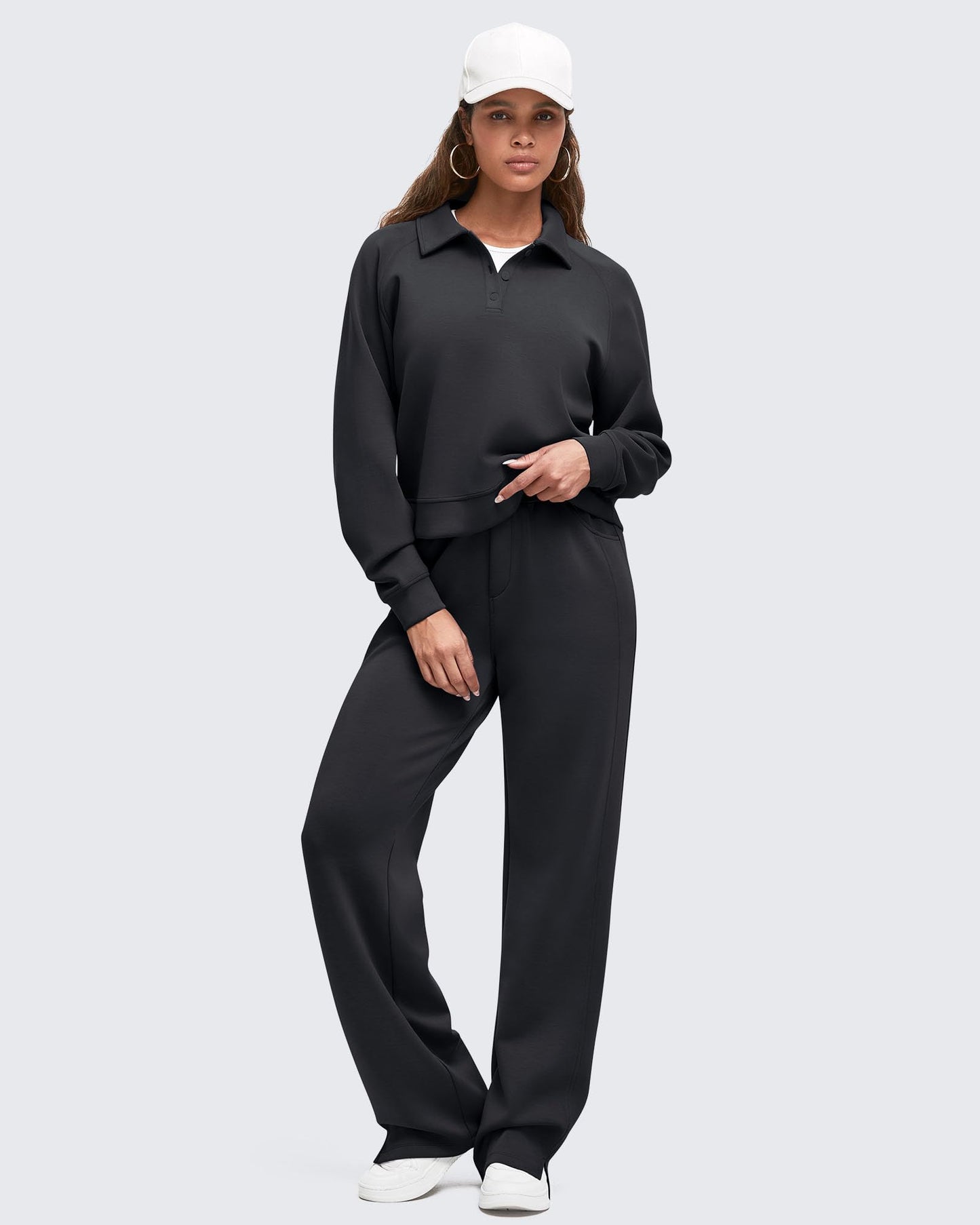Pantalón de chándal Smoofit de pernera ancha, talle alto y aberturas laterales