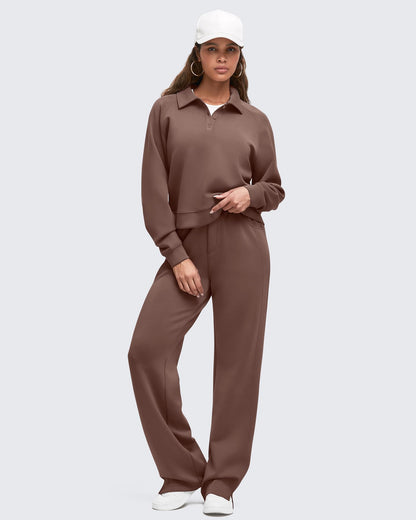 Pantalón de chándal Smoofit de pernera ancha, talle alto y aberturas laterales