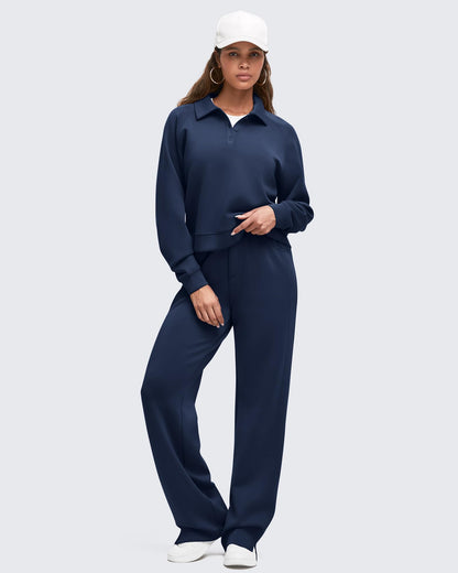 Pantalón de chándal Smoofit de pernera ancha, talle alto y aberturas laterales