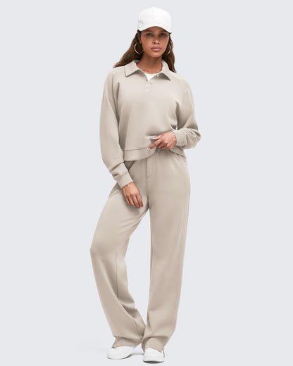Pantalón de chándal Smoofit de pernera ancha, talle alto y aberturas laterales