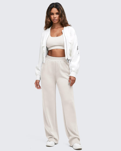 Pantalón de chándal Smoofit de pernera ancha, talle alto y aberturas laterales