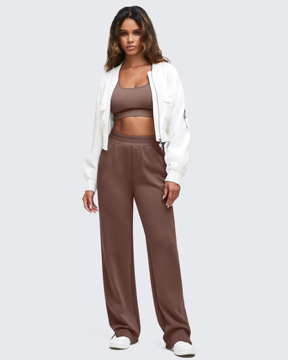 Pantalón de chándal Smoofit de pernera ancha, talle alto y aberturas laterales