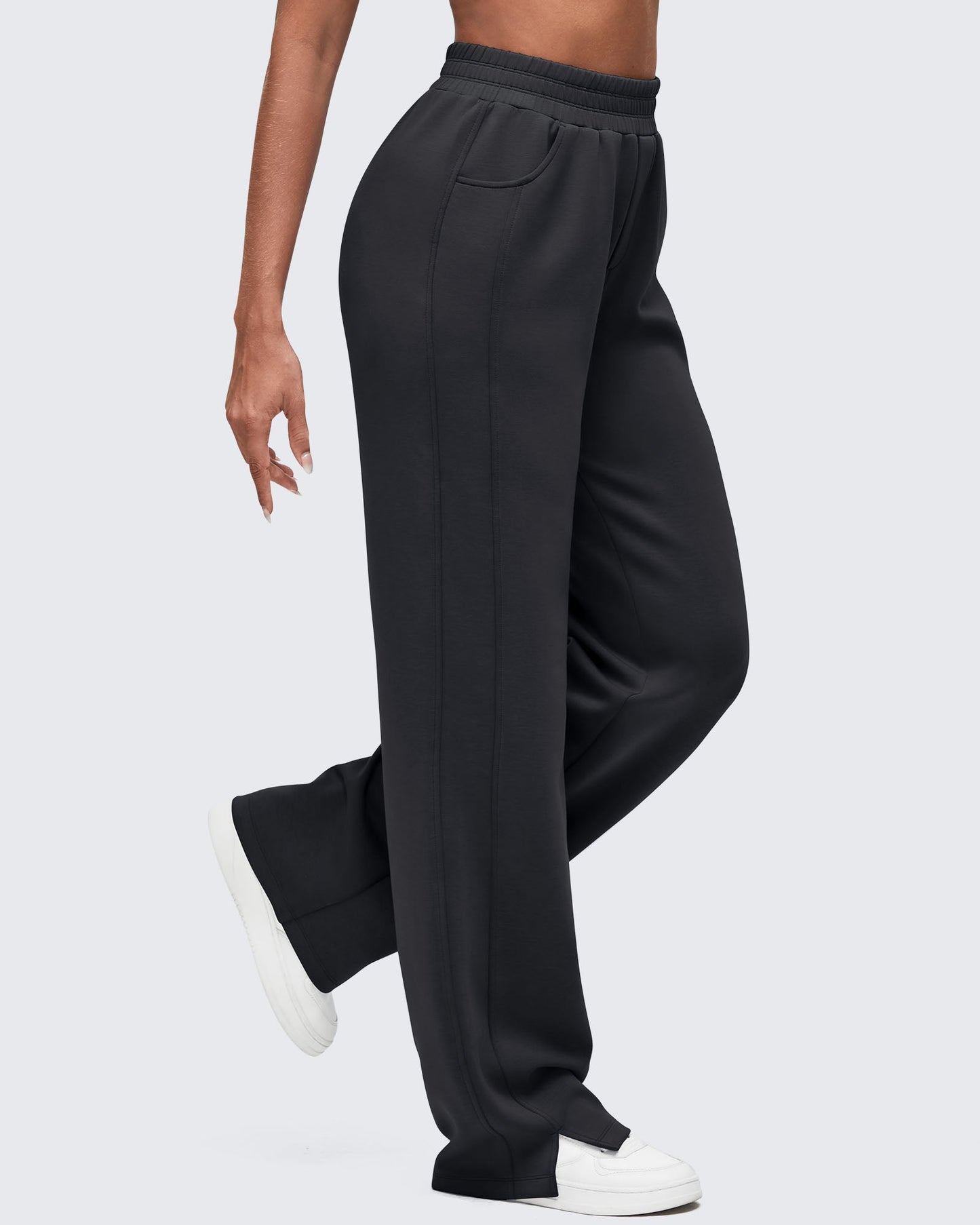Pantalón de chándal Smoofit de pernera ancha, talle alto y aberturas laterales