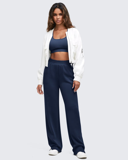 Pantalón de chándal Smoofit de pernera ancha, talle alto y aberturas laterales
