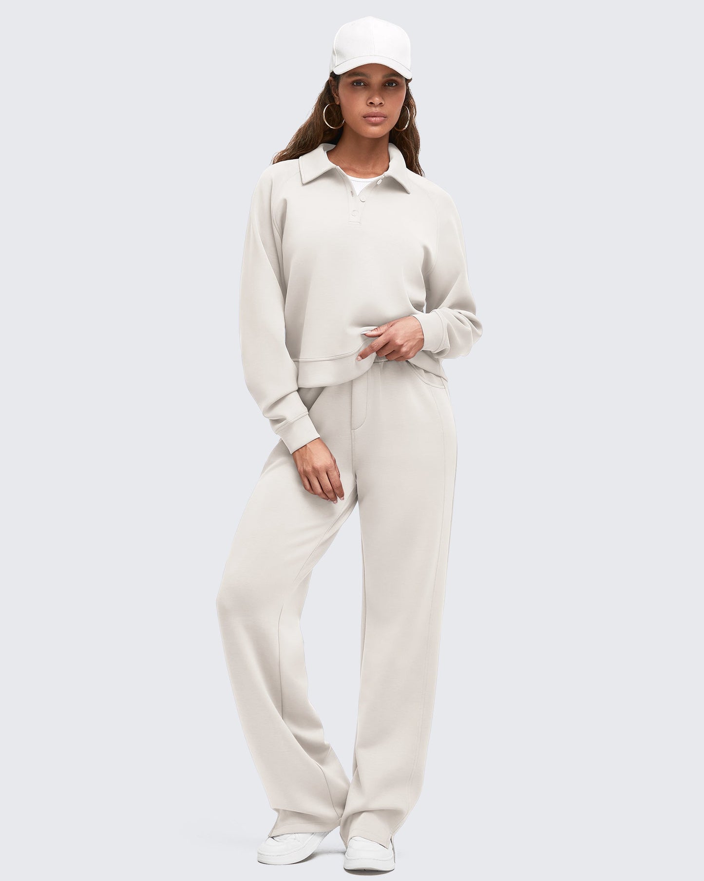 Pantalón de chándal Smoofit de pernera ancha, talle alto y aberturas laterales
