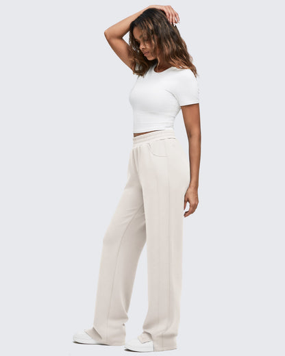Pantalón de chándal Smoofit de pernera ancha, talle alto y aberturas laterales