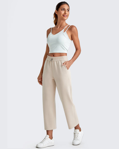 Pantalones Capri de Pierna Ancha y Cintura Alta Smoofit 19''