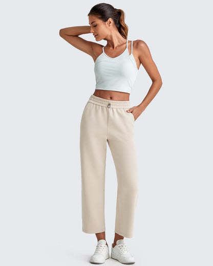 Pantalones Capri de Pierna Ancha y Cintura Alta Smoofit 19''