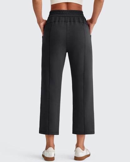Pantalones Capri de Pierna Ancha y Cintura Alta Smoofit 19''