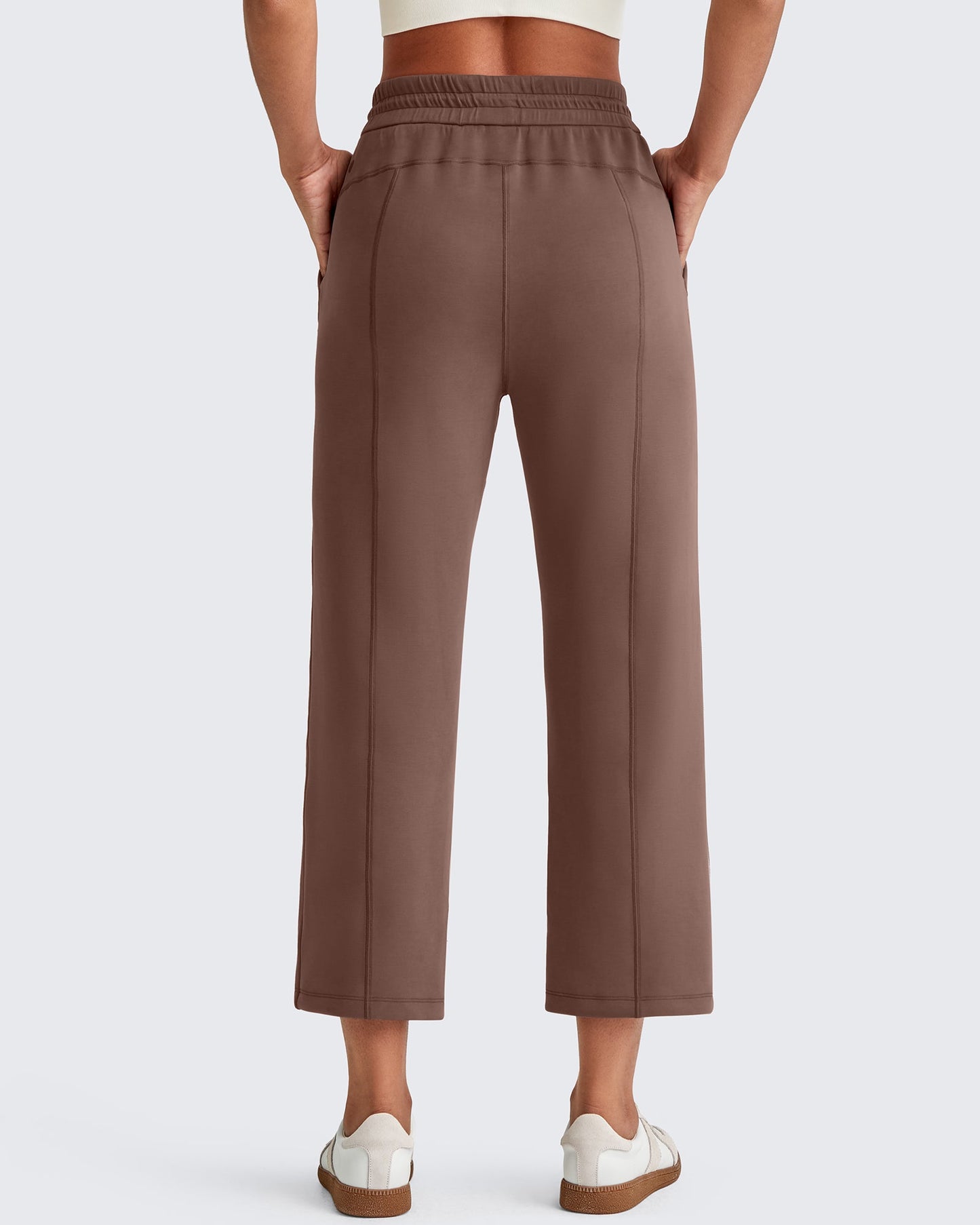 Pantalones Capri de Pierna Ancha y Cintura Alta Smoofit 19''