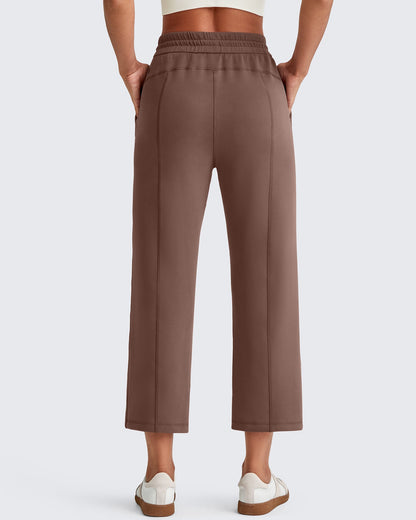 Pantalones Capri de Pierna Ancha y Cintura Alta Smoofit 19''