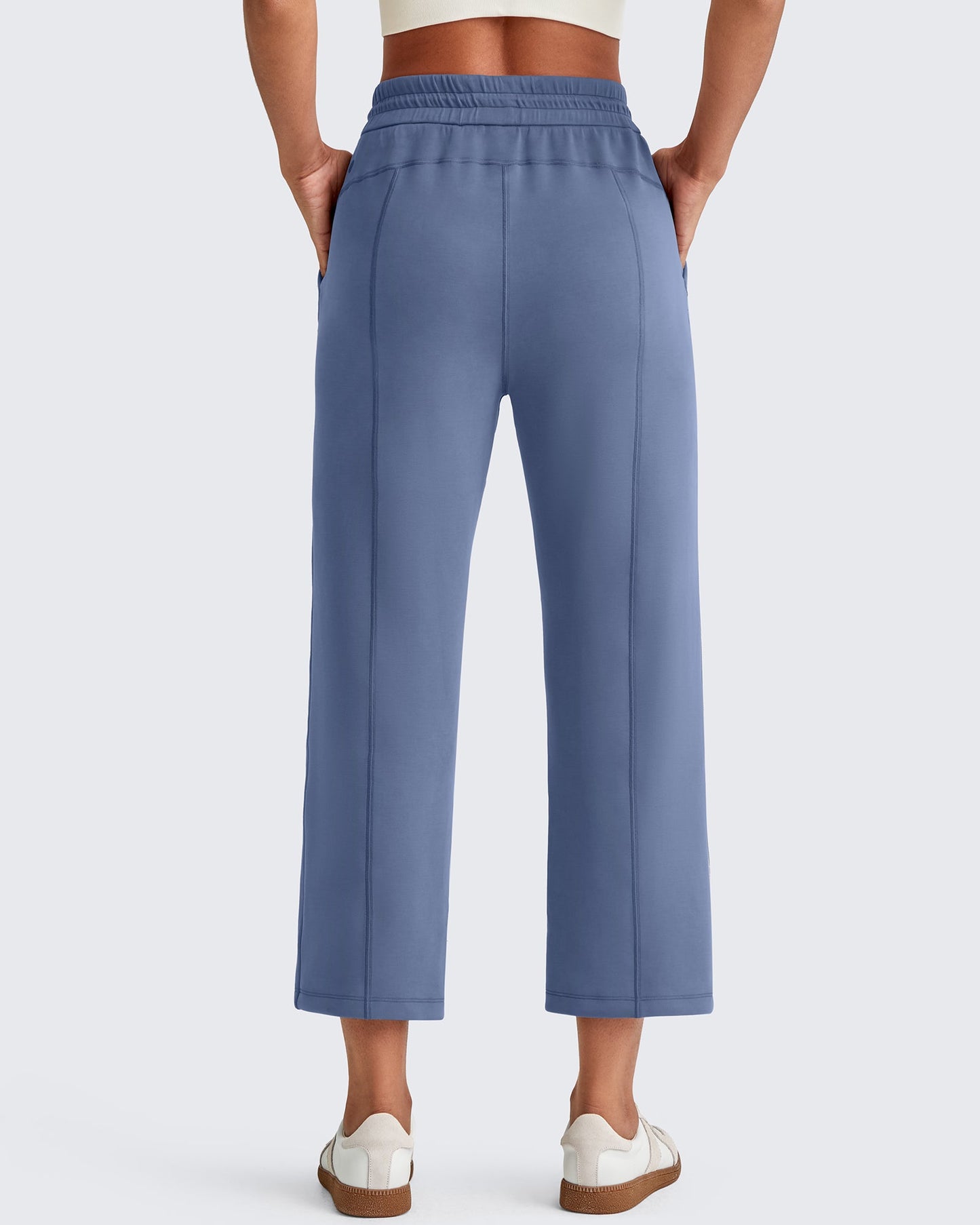 Pantalones Capri de Pierna Ancha y Cintura Alta Smoofit 19''