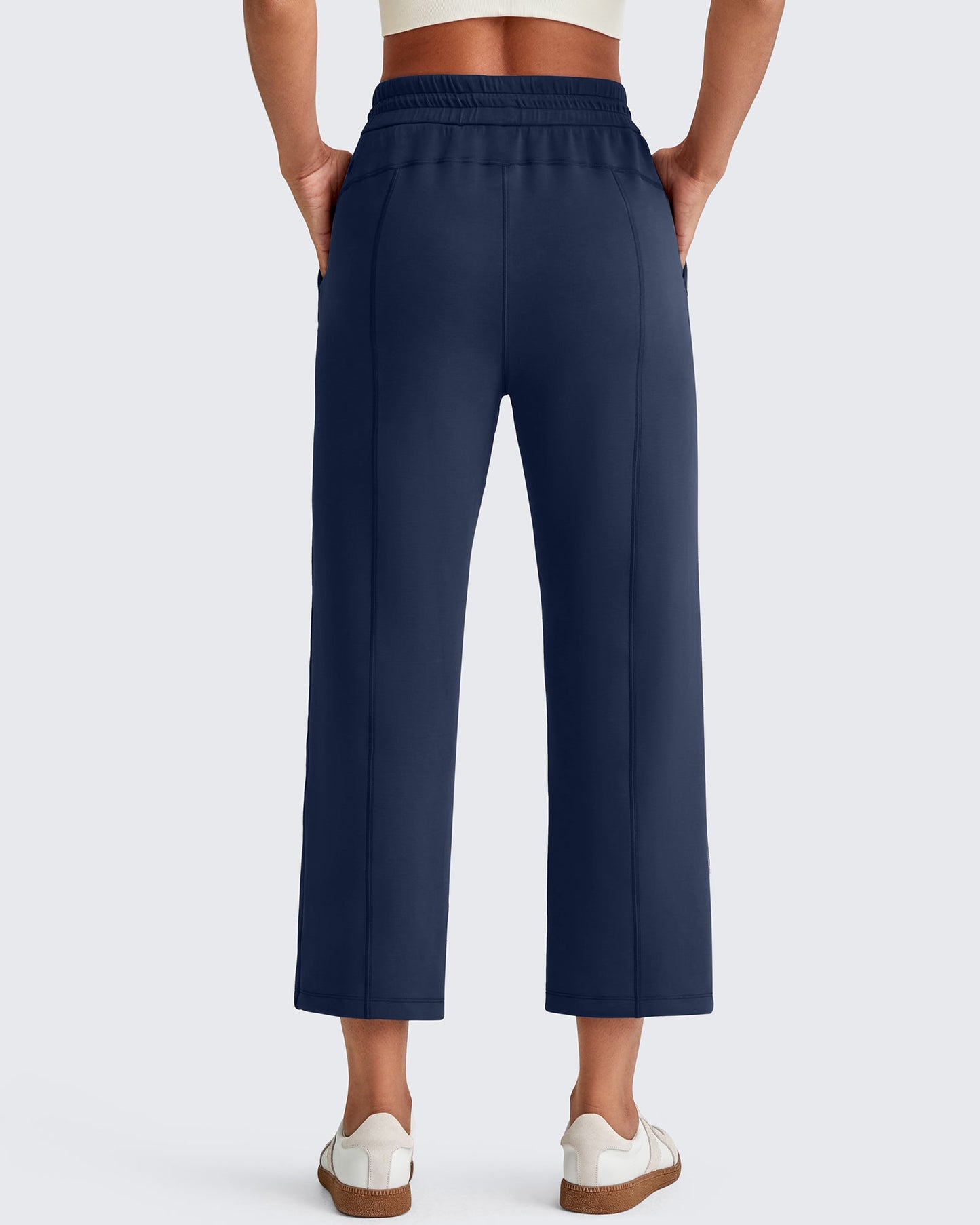 Pantalones Capri de Pierna Ancha y Cintura Alta Smoofit 19''