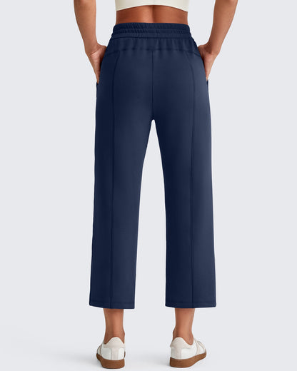 Pantalones Capri de Pierna Ancha y Cintura Alta Smoofit 19''