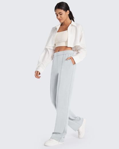 Pantalones de vestir elásticos de talle alto y corte holgado Smoofit Petite