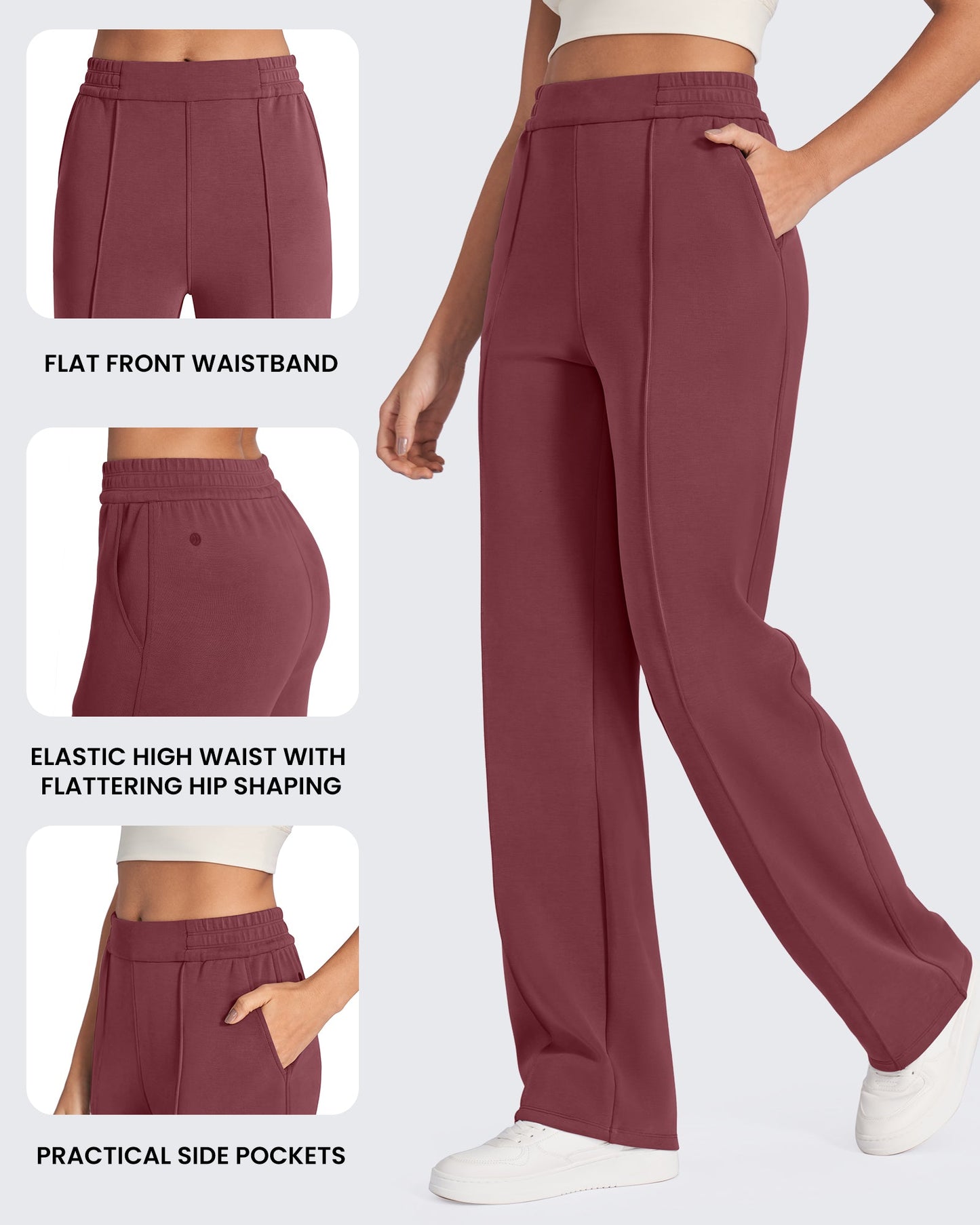 Pantalón Smoofit de vestir de talle alto y holgado, talla alta