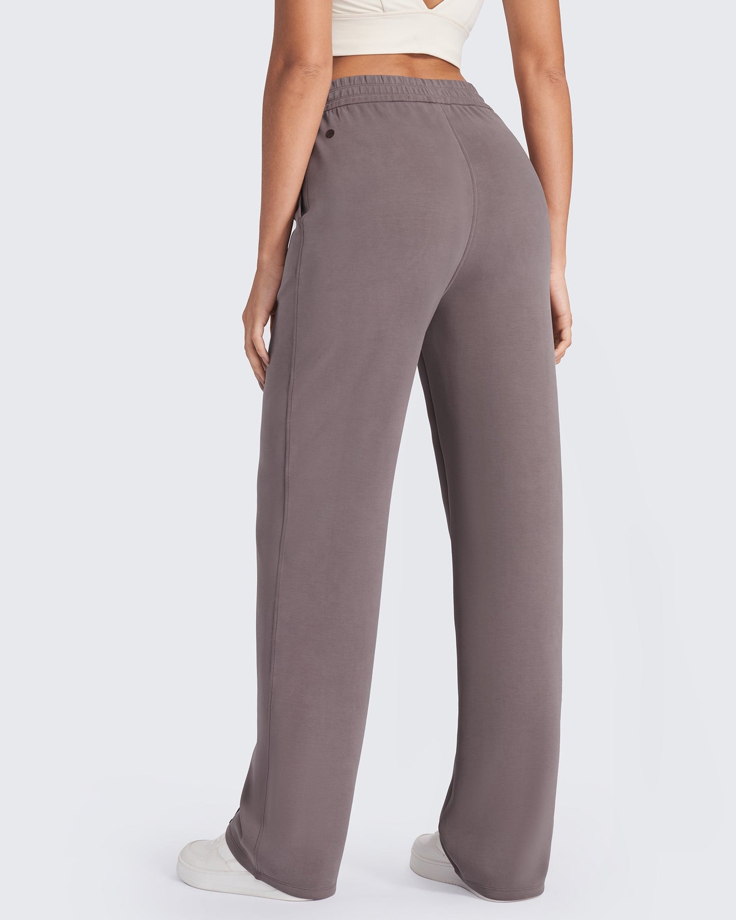Pantalones elegantes cortos Smoofit holgados de talle alto con elástico