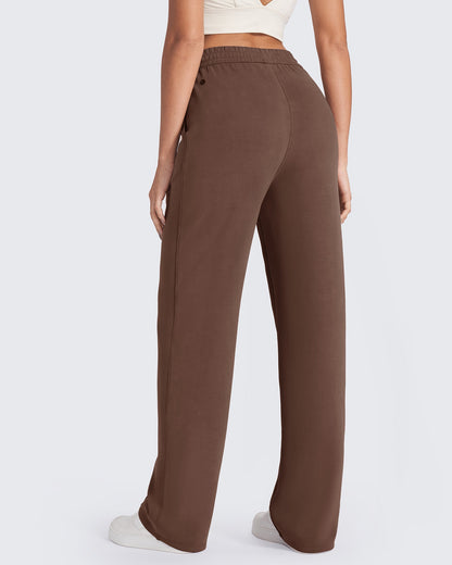 Pantalones elegantes cortos Smoofit holgados de talle alto con elástico
