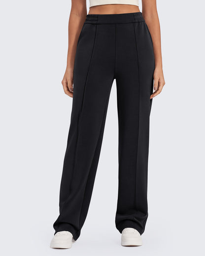 Pantalones de vestir elásticos de talle alto y corte holgado Smoofit Petite